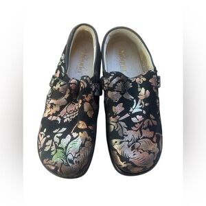 Alegria womens 38 Floral Black Shoes comfort size 8 nwob